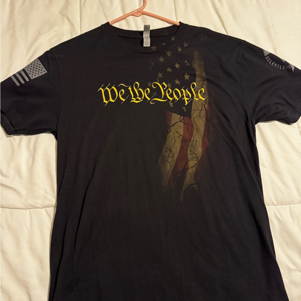 Relentless Black T-Shirt with Patriotic Design